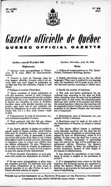 kzetie officielle de Québec