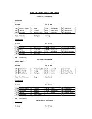 2013 FREYBERG MASTERS DRAW