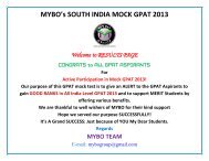 MYBO’s SOUTH INDIA MOCK GPAT 2013