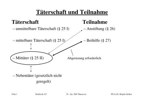 Täterschaft Und Teilnahme Schema Täterschaft und Teilnahme