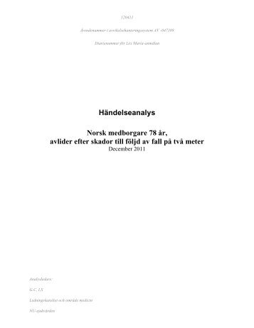 Risk- och orsaksanalyser inom ... - NU-sjukvården