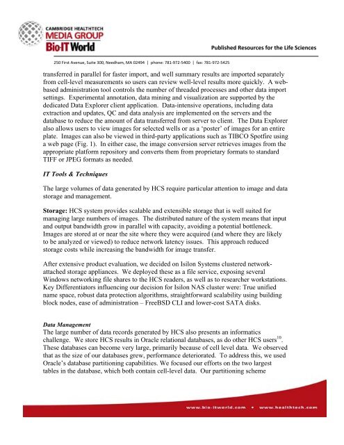 2010 Best Practices Competition IT & Informatics HPC