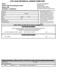 CTE LEAD RETRIEVAL ORDER FORM FOR