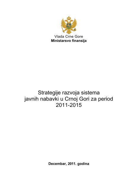 Strategije razvoja sistema javnih nabavki u Crnoj Gori za period 2011-2015