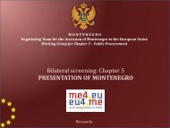 Bilateral screening Chapter 5 PRESENTATION OF MONTENEGRO