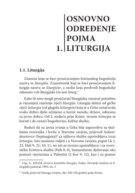 POVIJESNI PREGLED LITURGIJE