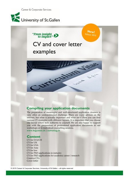 CV and cover letter examples