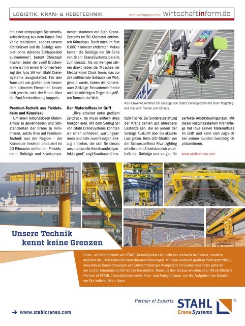 Logistik, Kran- & Hebetechnik| wirtschaftinform.de 10.2015