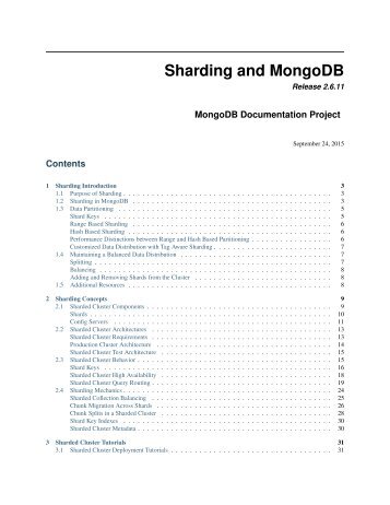 Sharding and MongoDB
