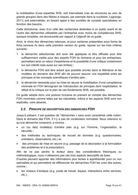 Guide d’ingénierie des facteurs organisationnels et humains (FOH)