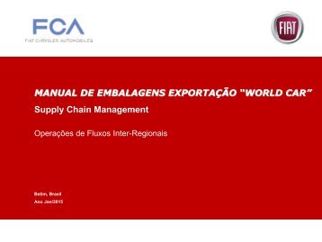 MANUAL DE EMBALAGENS EXPORTAÇÃO “WORLD CAR” Supply Chain Management