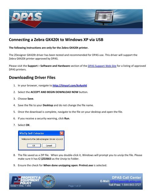 a Zebra GK420t Windows via USB Driver Files