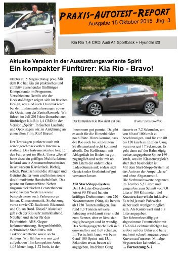 Praxis-Autotest-Report 15 von Presseweller