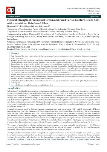 Flexural Strength of Provisional Crown and Fixed Partial ...