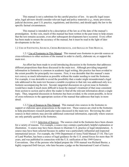 DEPARTMENTOFDEFENSE LAW OFWARMANUAL JUNE2015