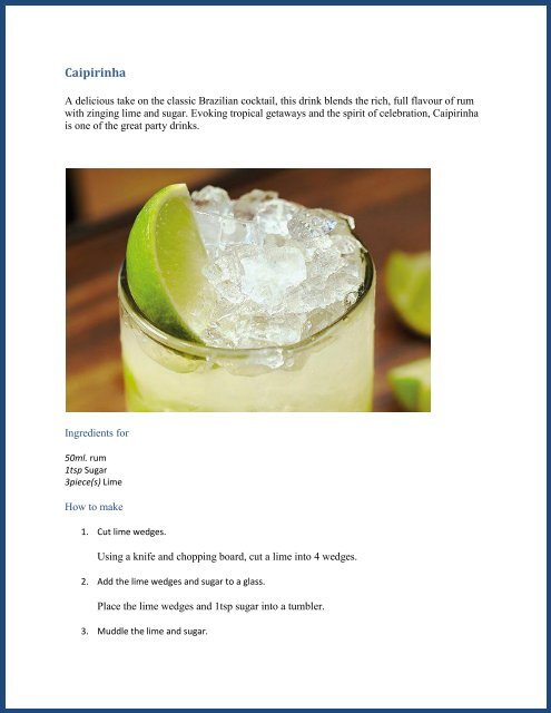 Tang's Cocktail Recipe Book