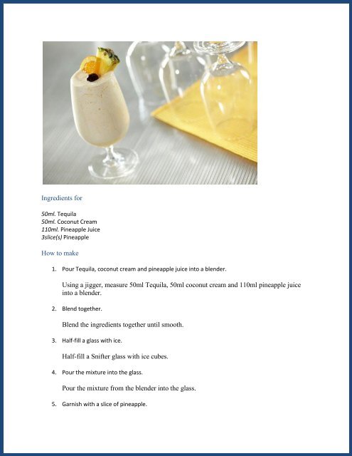 Tang's Cocktail Recipe Book