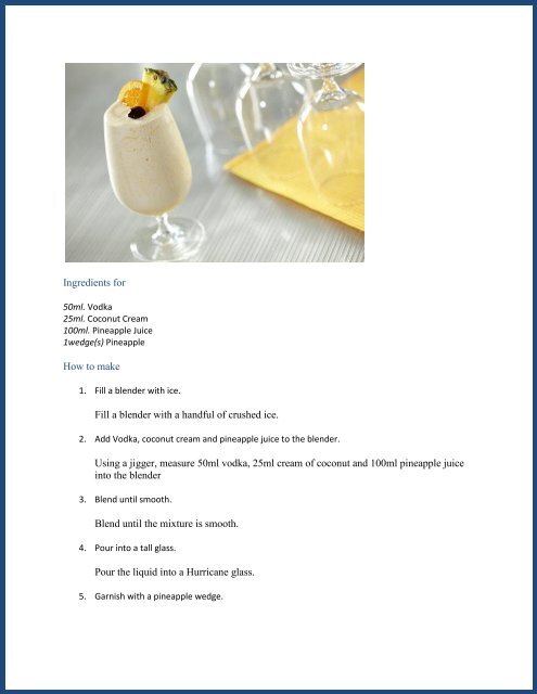 Tang's Cocktail Recipe Book