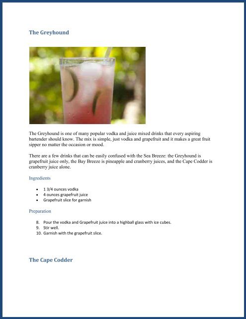 Tang's Cocktail Recipe Book