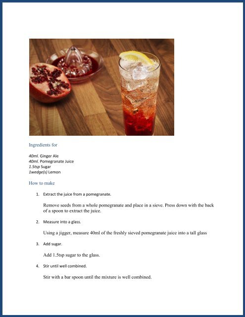 Tang's Cocktail Recipe Book