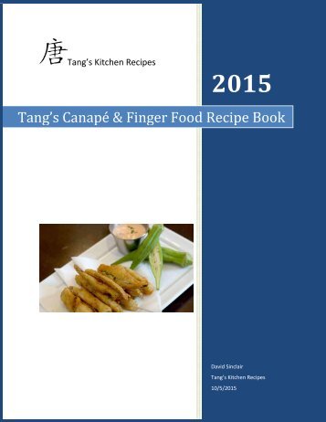 Tang's Canape & Finger food recipe book