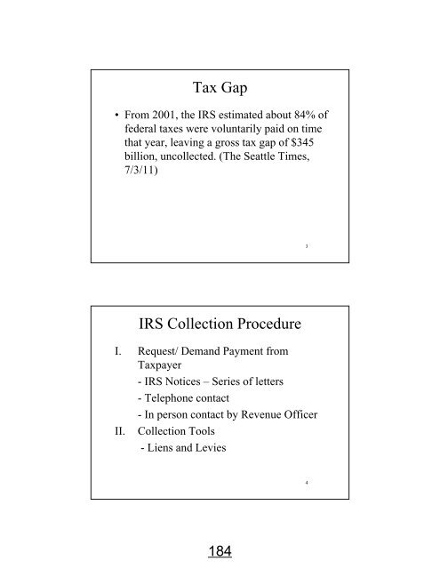 Tax Seminar #3 – December 3 2012