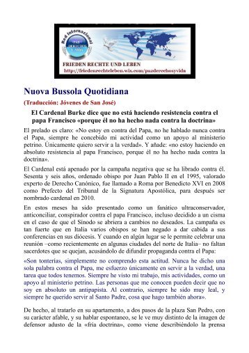 IMPORTANTE ENTREVISTA AL CARDENAL BURKE-SINODO DE LA FAMILIA