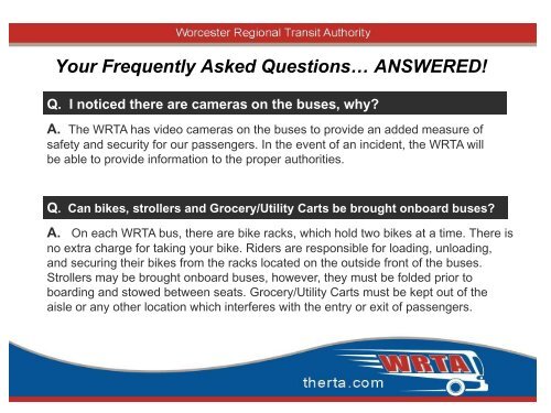 Welcome to the WRTA