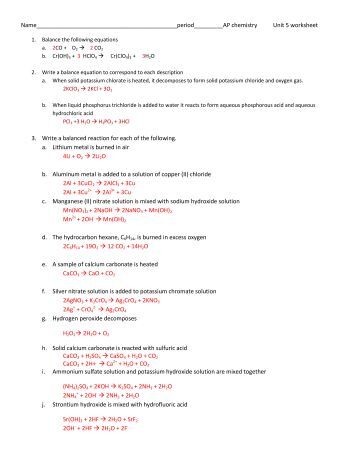 Worksheets Chemistry Unit 5 Worksheet 2 Answers c p unit plan chemistry 5 ap worksheet answers ms jensen chemistry