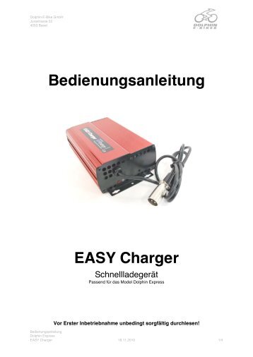 Bedienungsanleitung EASY Charger