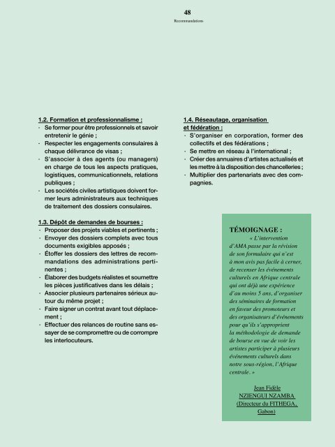 Art Moves Africa – Étude régionale sur la mobilité et les tournées en Afrique centrale