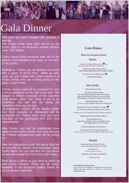 Gala night promo page