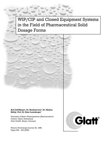 Sonderdruck WIP / CIP - Glatt