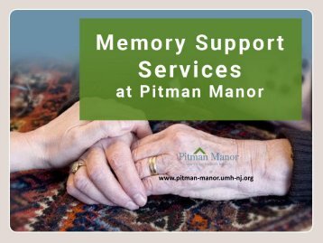 Assisted Living in Pitman – Memory Care Support