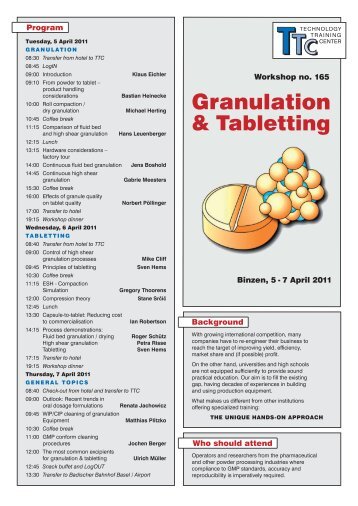 Granulation & Tabletting - Glatt