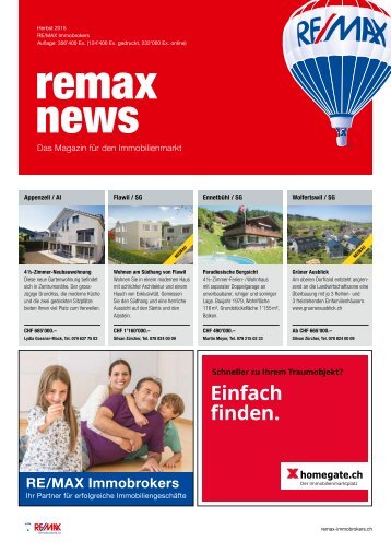 RE/MAX Immobrokers News, Ausgabe Nr. 10, Oktober 2015