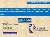 U.S. Pet Food Market Analysis, Size, Share, Trends, Segment and Forecast for Dogs, Cats and Other Pets 2014 - 2020 
