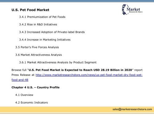 U.S. Pet Food Market Analysis, Size, Share, Trends, Segment and Forecast for Dogs, Cats and Other Pets 2014 - 2020 