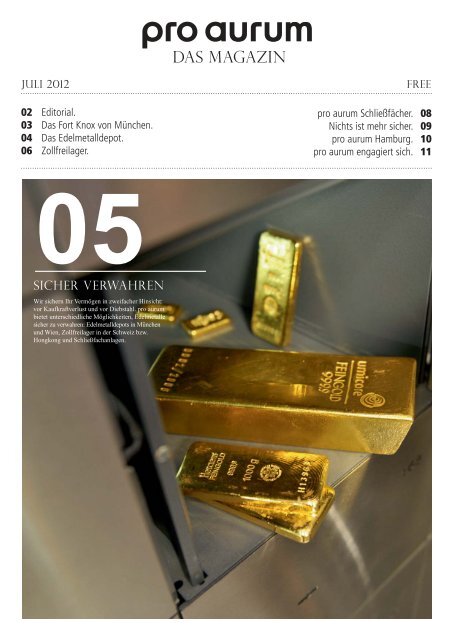 Pro Aurum Magazin Ausgabe 5 Sicher Verwahren