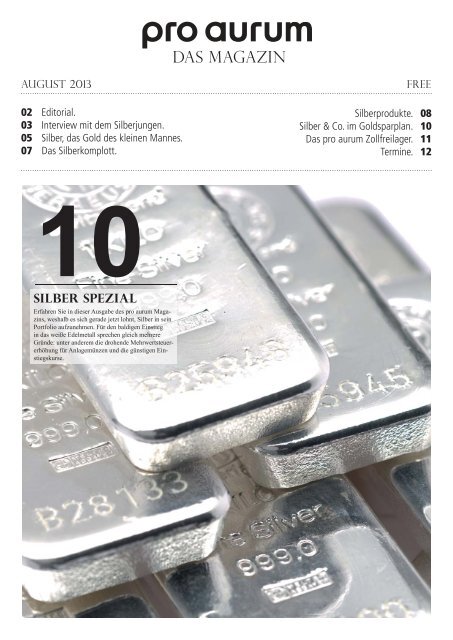 pro aurum Magazin - Ausgabe 10: Silber Spezial