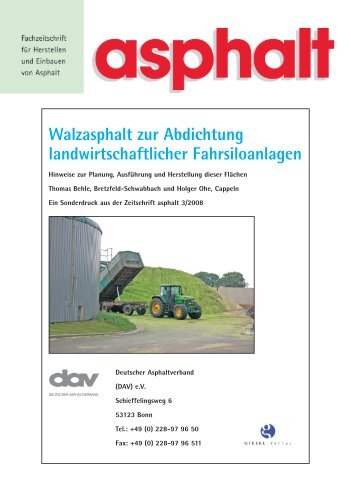 Walzasphalt zur Abdichtung landwirtschaftlicher Fahrsiloanlagen