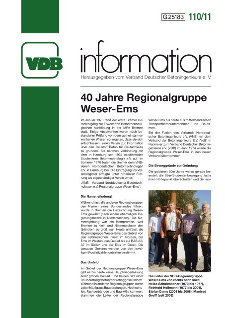 40 Jahre Regionalgruppe Weser-Ems - VDB - Verband Deutscher ...