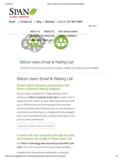 Buy Tele Verified Ektron User Lists from Span Global Services