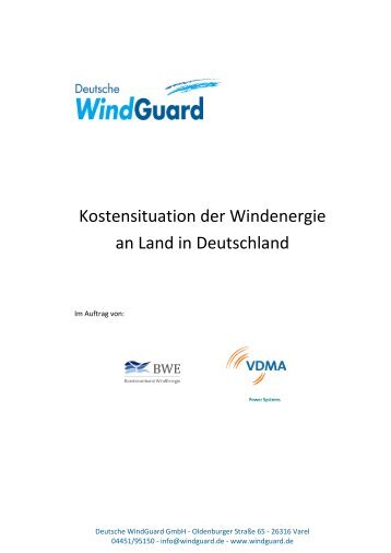 Kostensituation der Windenergie an Land