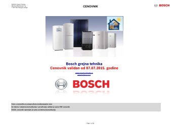 Bosch grejna tehnika Cenovnik validan od 07.07.2015 godine