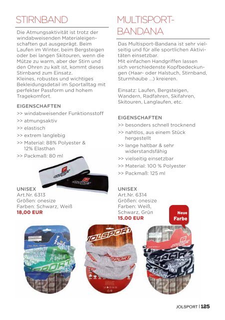 JOLsport Produktkatalog Nr. 7