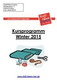 Kursprogramm Stoff-Ideen Frechen 2015