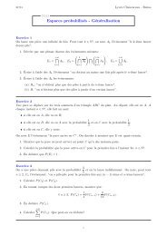 Espaces probabilisés - Généralisation