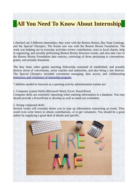 All You Need To Know About Internship