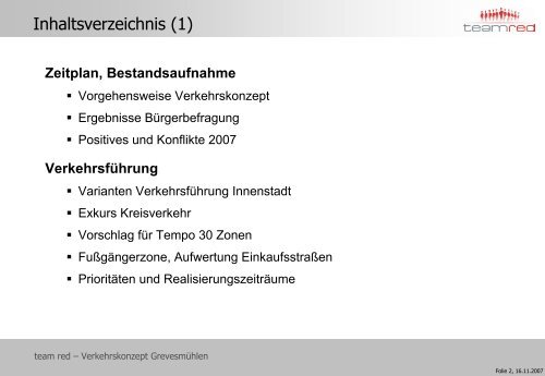 Integriertes Verkehrskonzept der Stadt Grevesmuehlen 2007